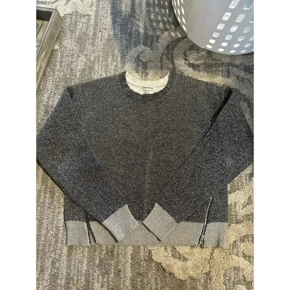 Good American Sweatshirt Womens 1 All That Glitters Silver Side Zipper Detail - Picture 3 of 5